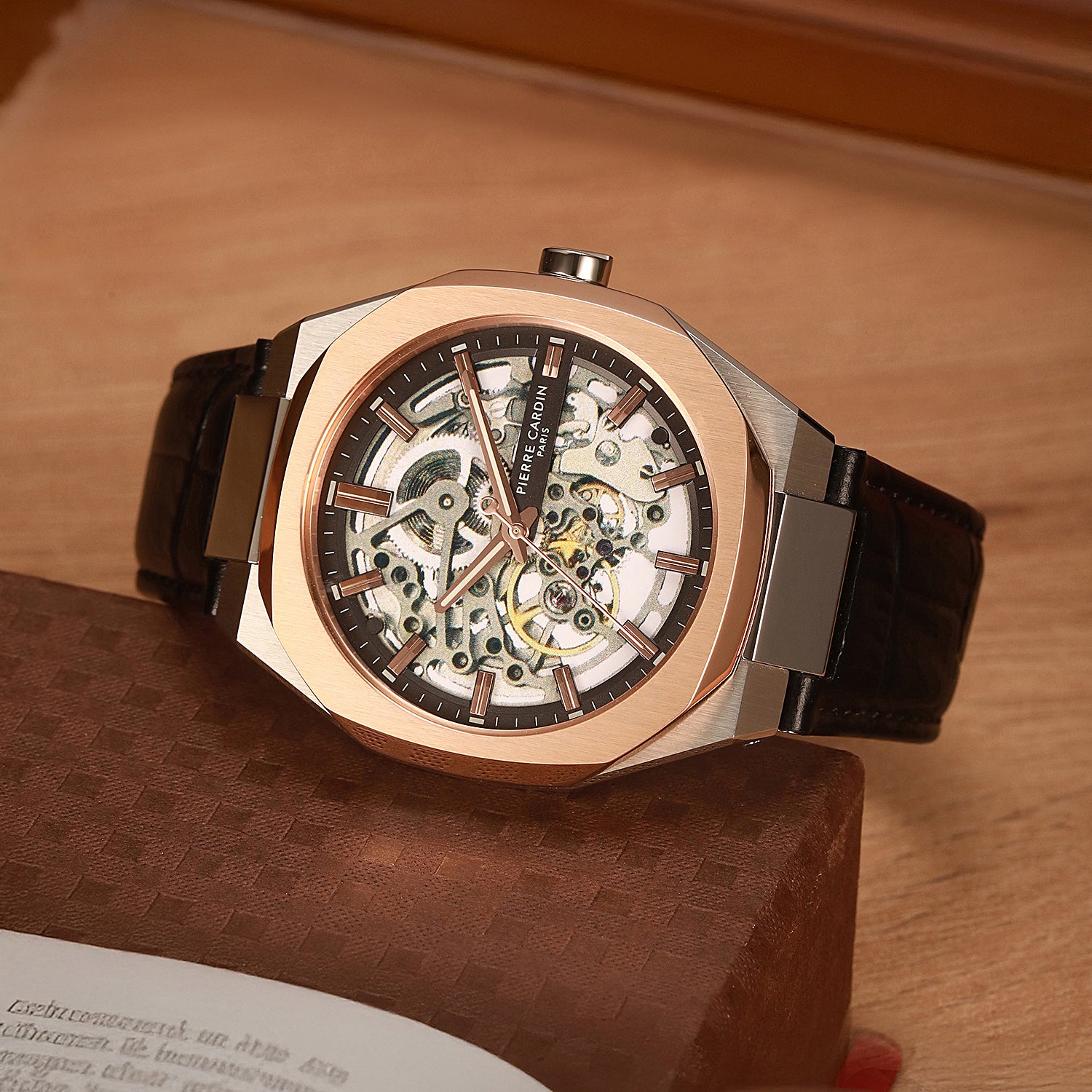 Élysée Automatique Men's 42mm Two-Tone Rose Gold Silver Watch