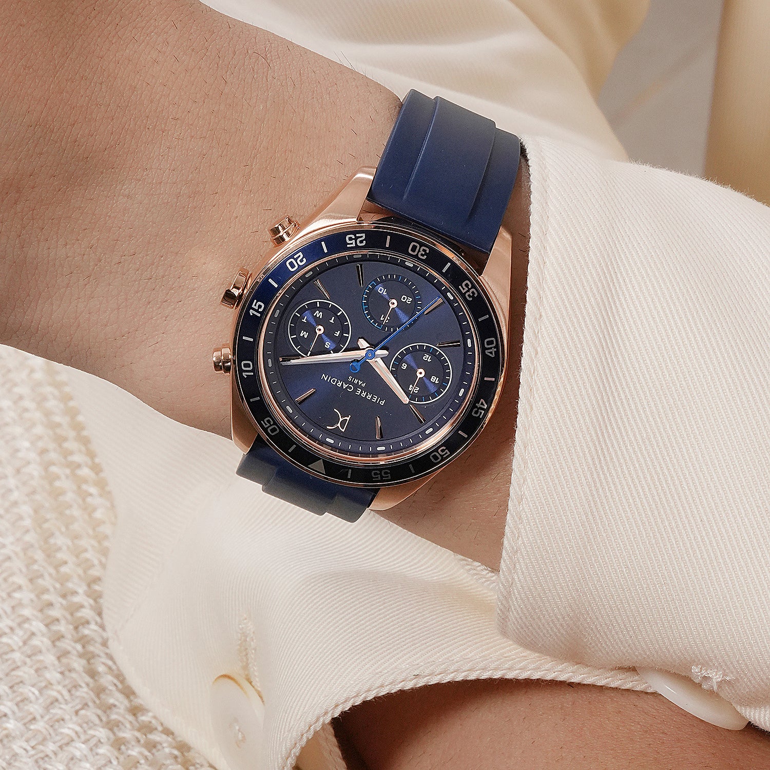 Nation Cristal Men's 42mm Multifunction Watch Rose Gold Case