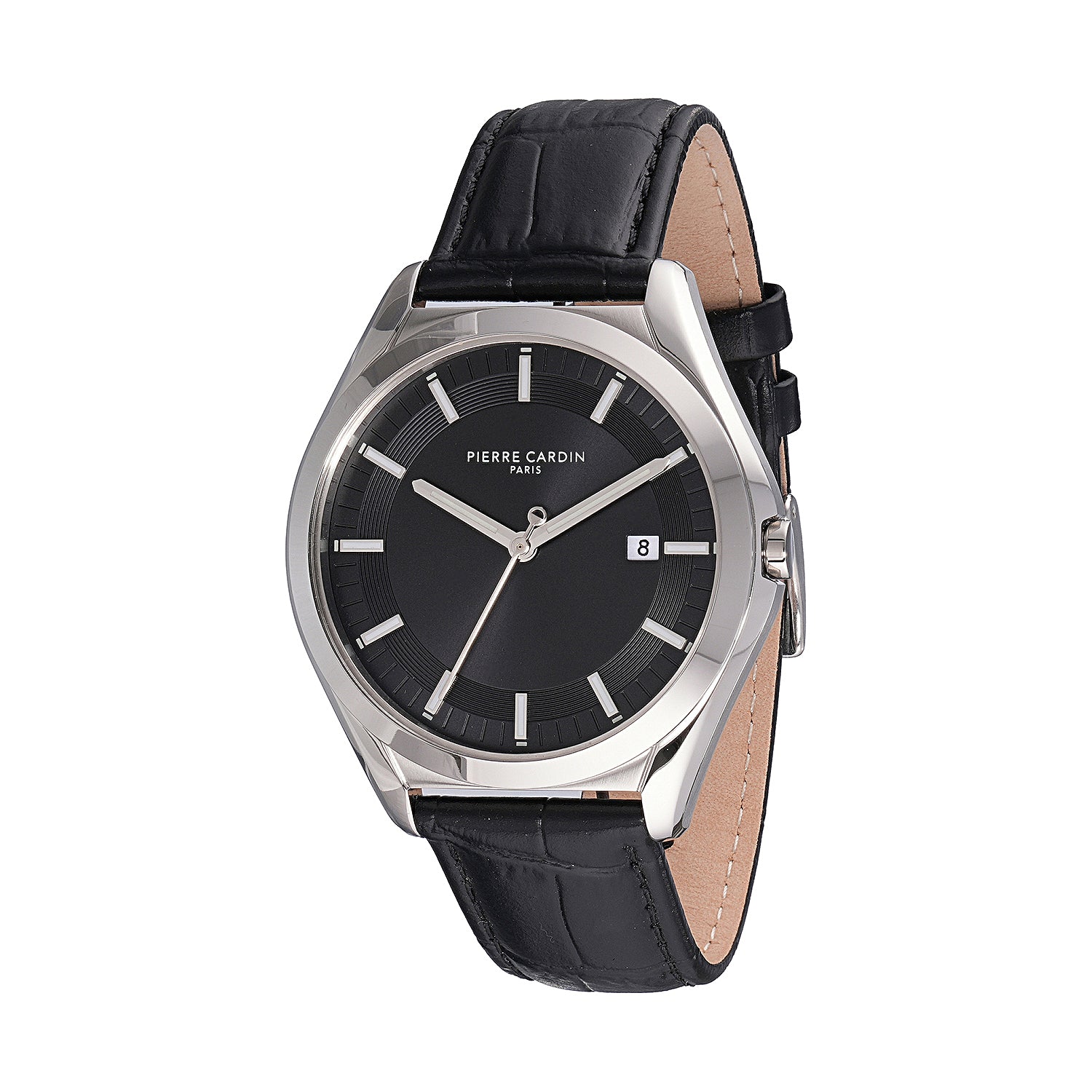 Vaugirard Aréne Men's 42mm Classic Watch Silver Case, Black Dial