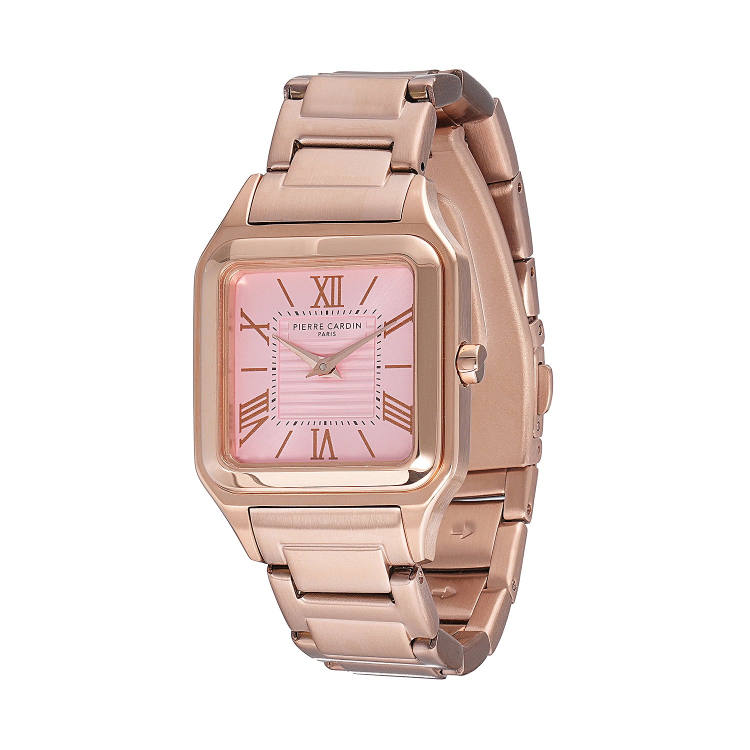 Ménilmontant Carré Women's Square Watch Rose Gold Case, Pale
