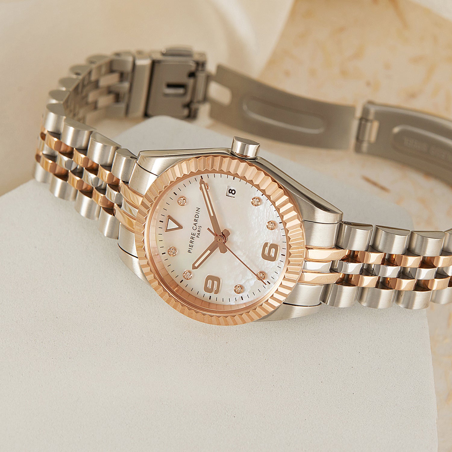 Opéra Timbre Women's Watch Two-Tone Rose Gold Silver Case