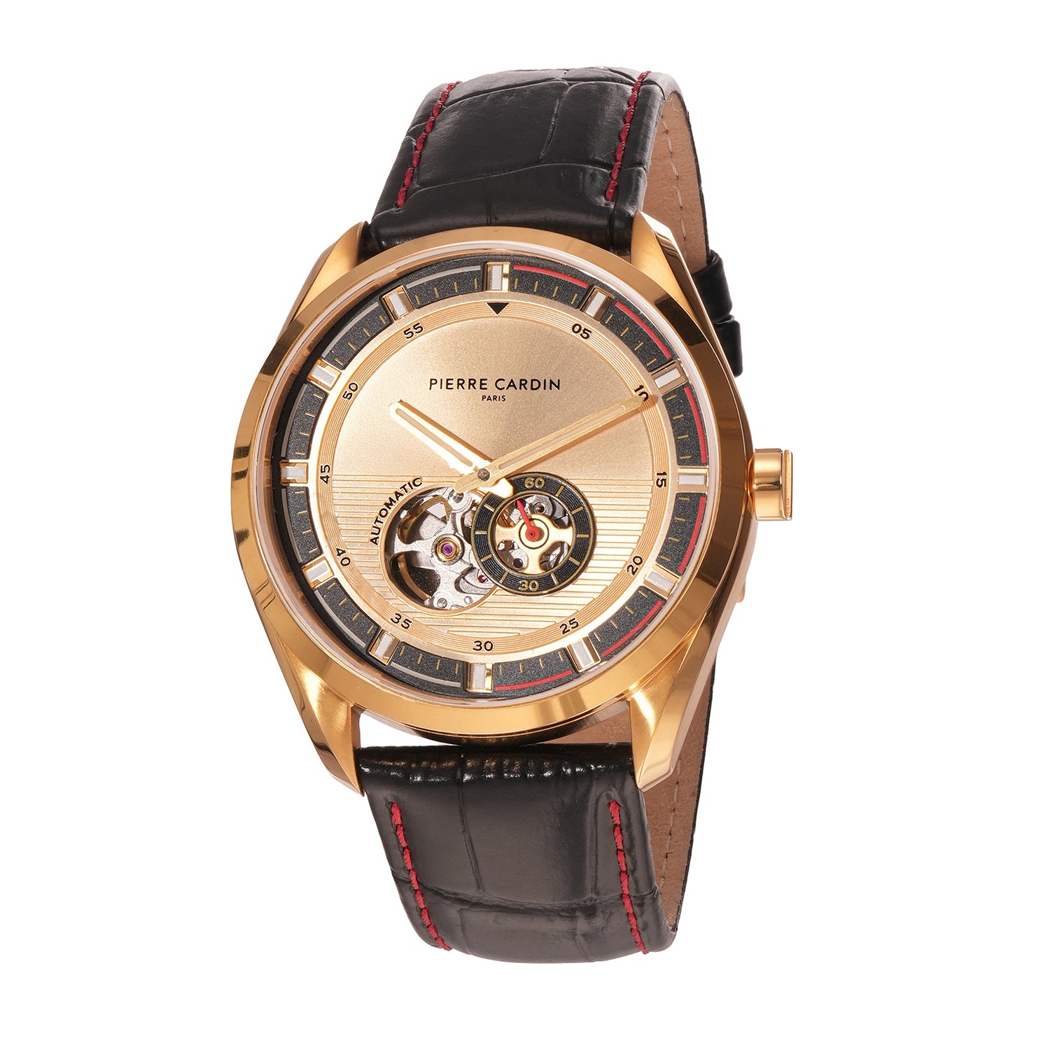 Élan Vista Automatic – Gold with Black Leather Strap – Pierre 
