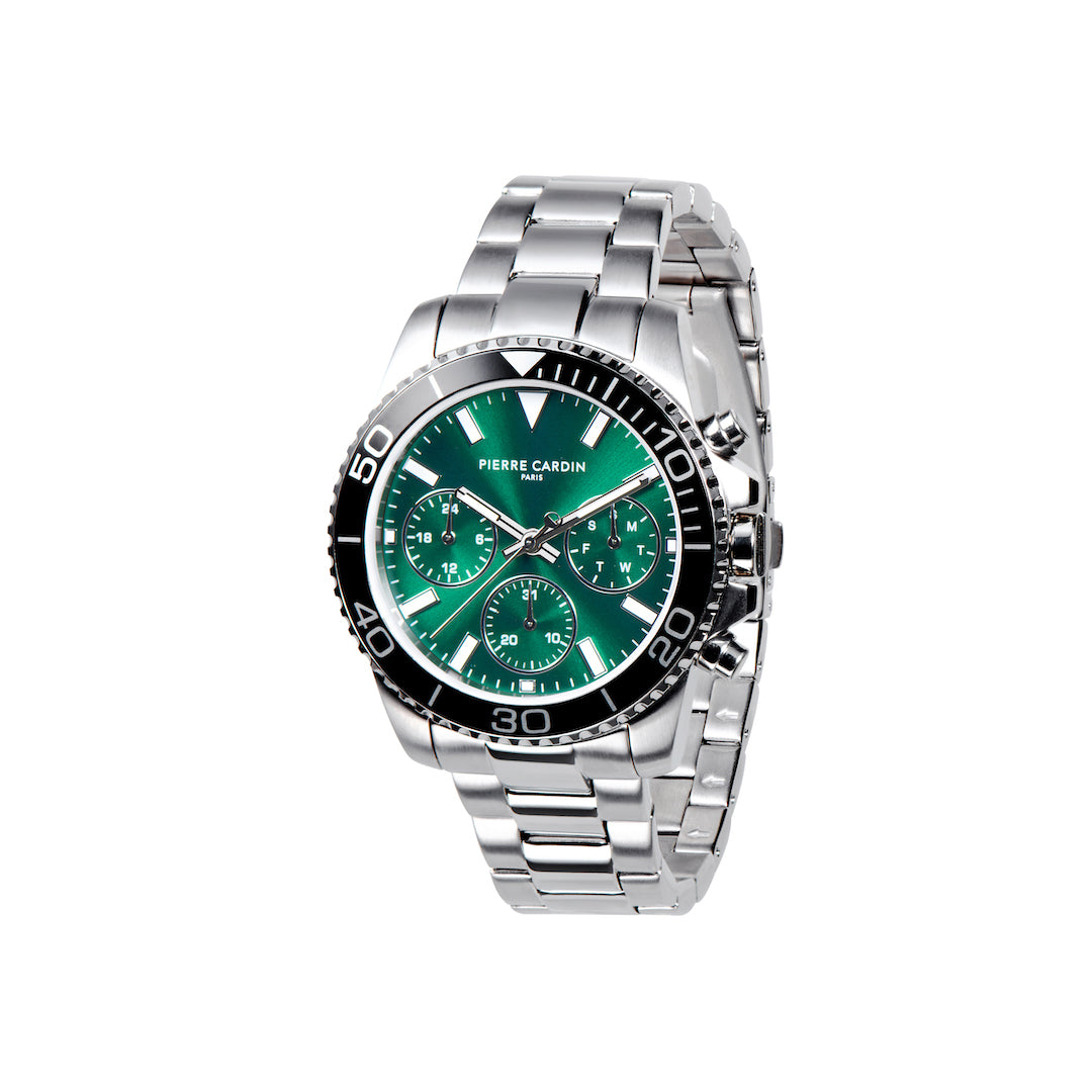 Nation Posh Multifunction watch with Green Dial and Black bezel
