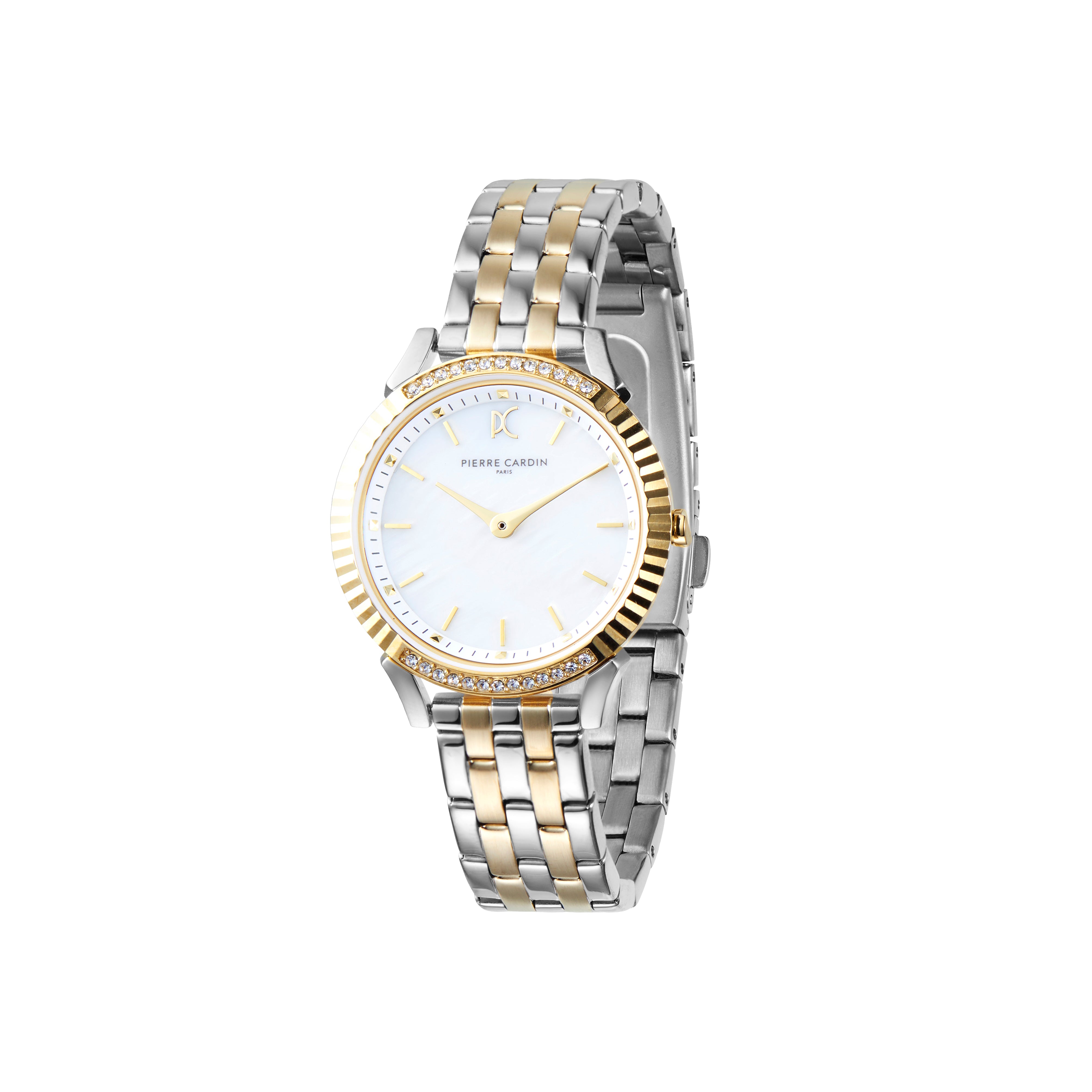 Pigalle Simplicity Two Tone Gold and Steel Watch with Crystals and