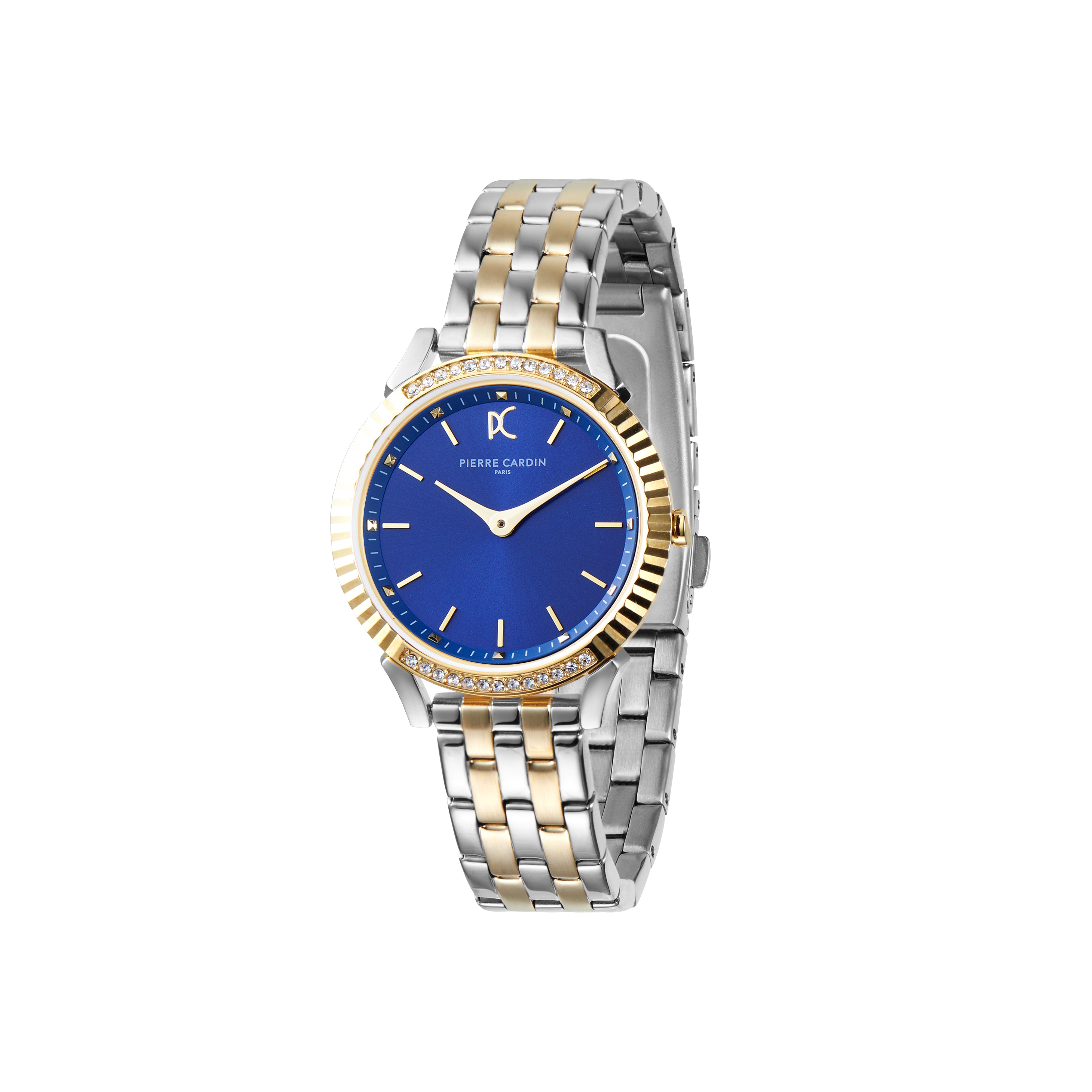 Pigalle Simplicity Two Tone Gold and Steel Watch with Crystals and