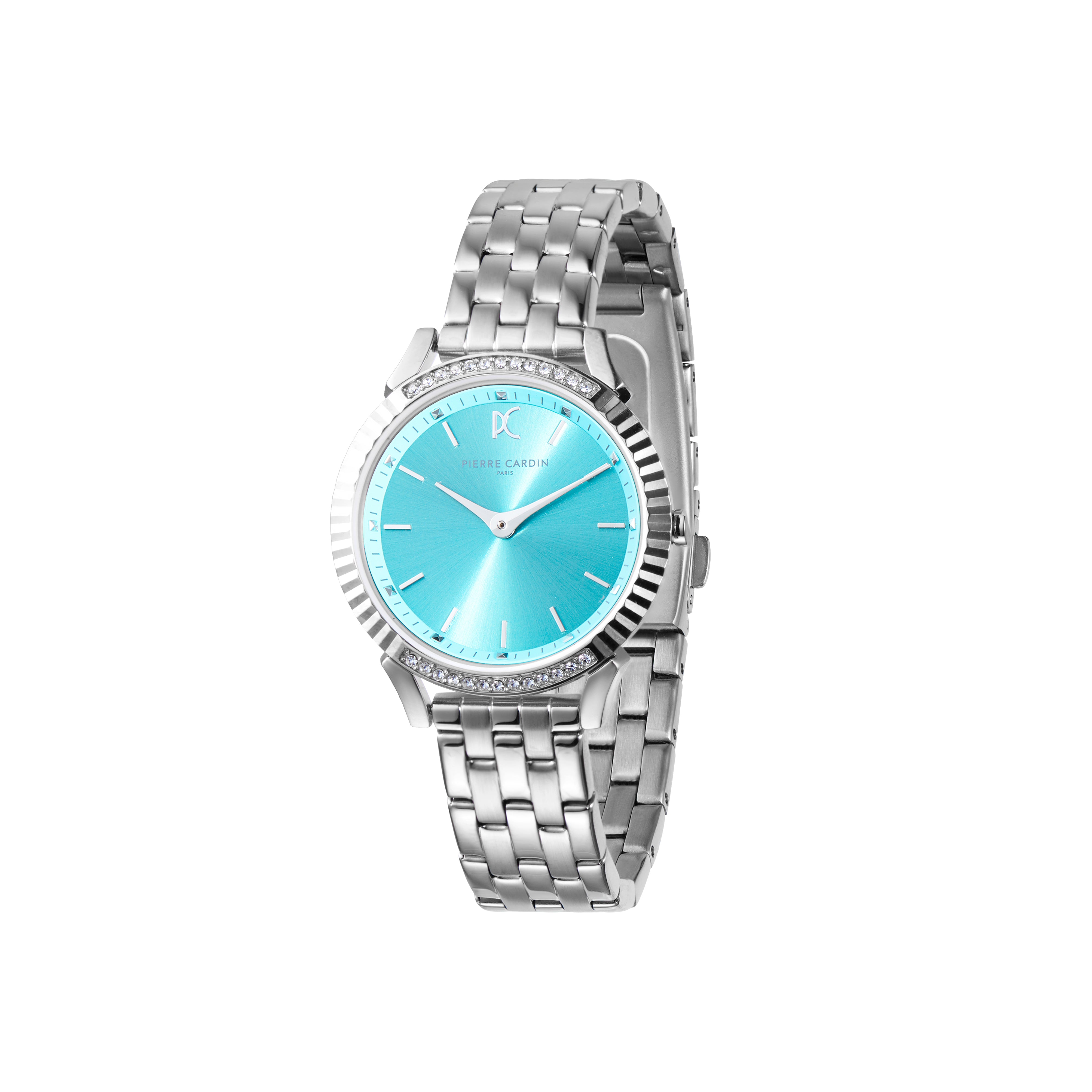 Pigalle Simplicity Stainless Steel Watch with Crystals and Tiffany Blu