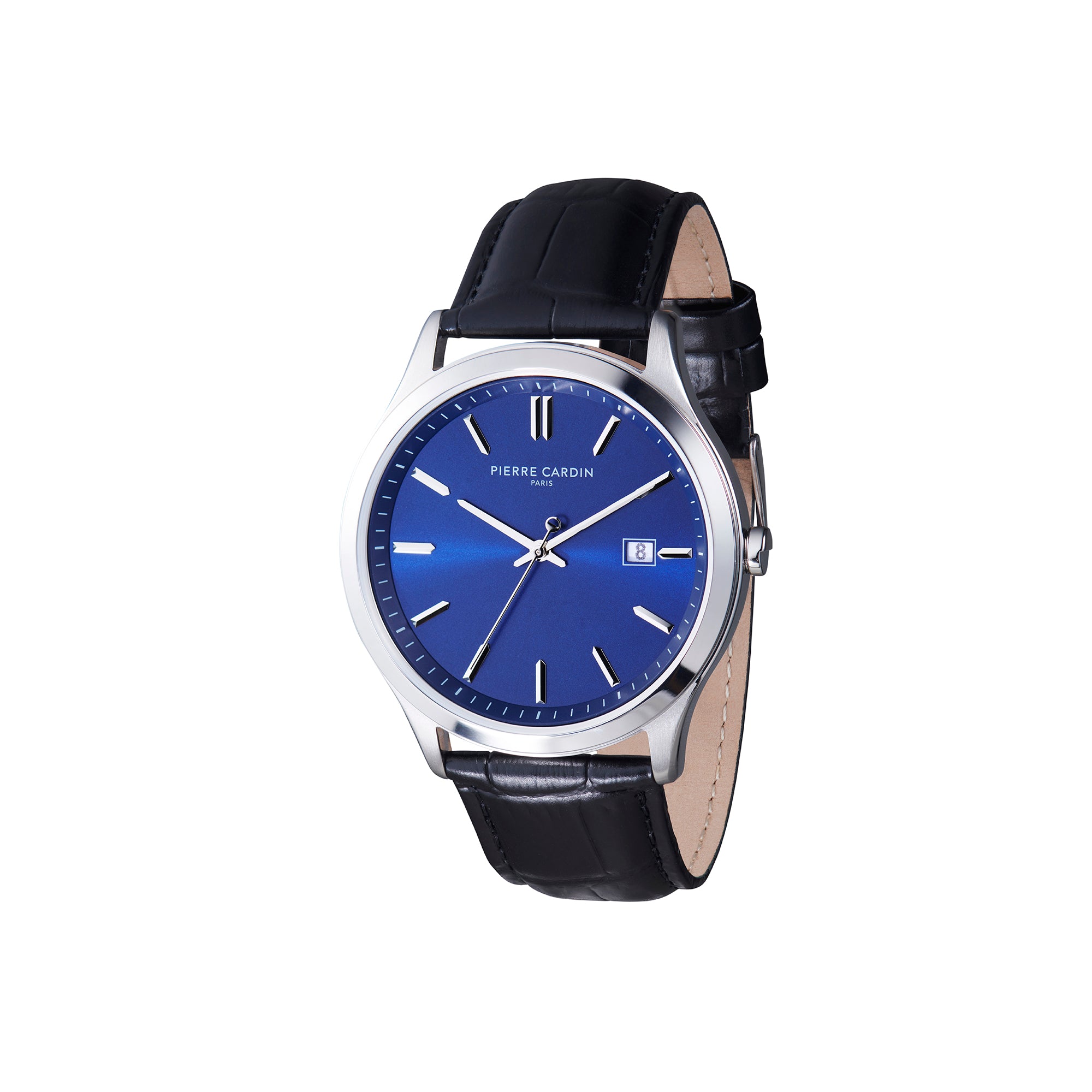 Épinettes Essential Stainless Steel Watch with Blue Dial and Black
