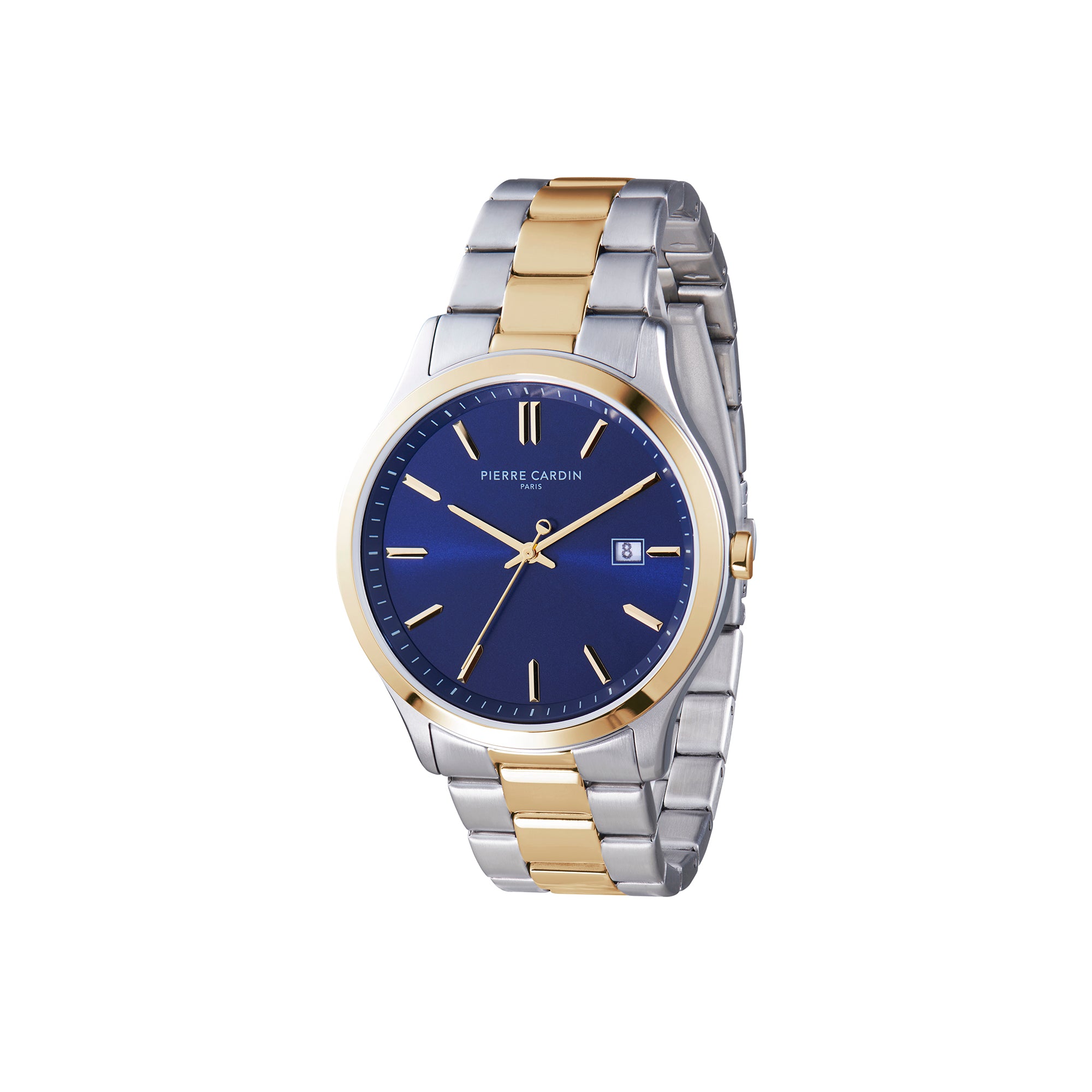 Épinettes Essential Two Tone Gold and Steel Watch with Blue Dial