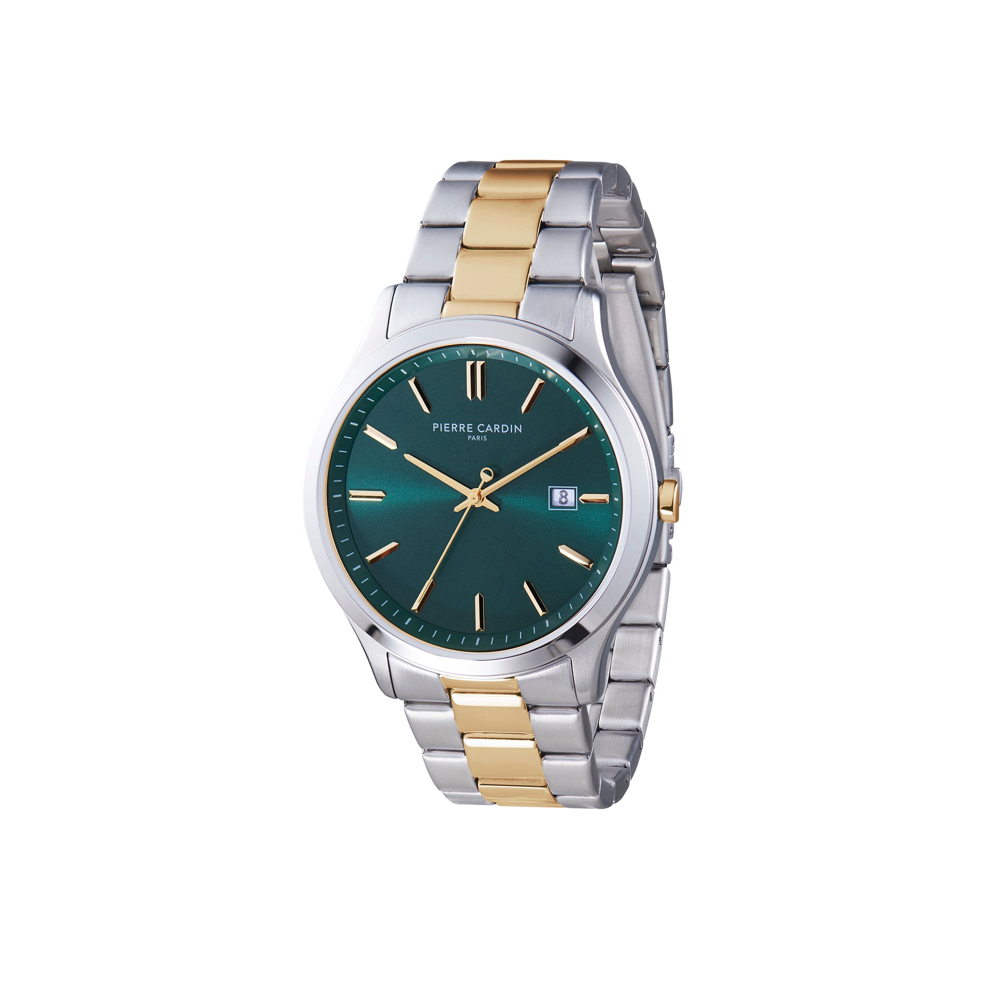 Épinettes Essential Two Tone Gold and Steel Watch with Green Dial and –  Pierre Cardin Watches