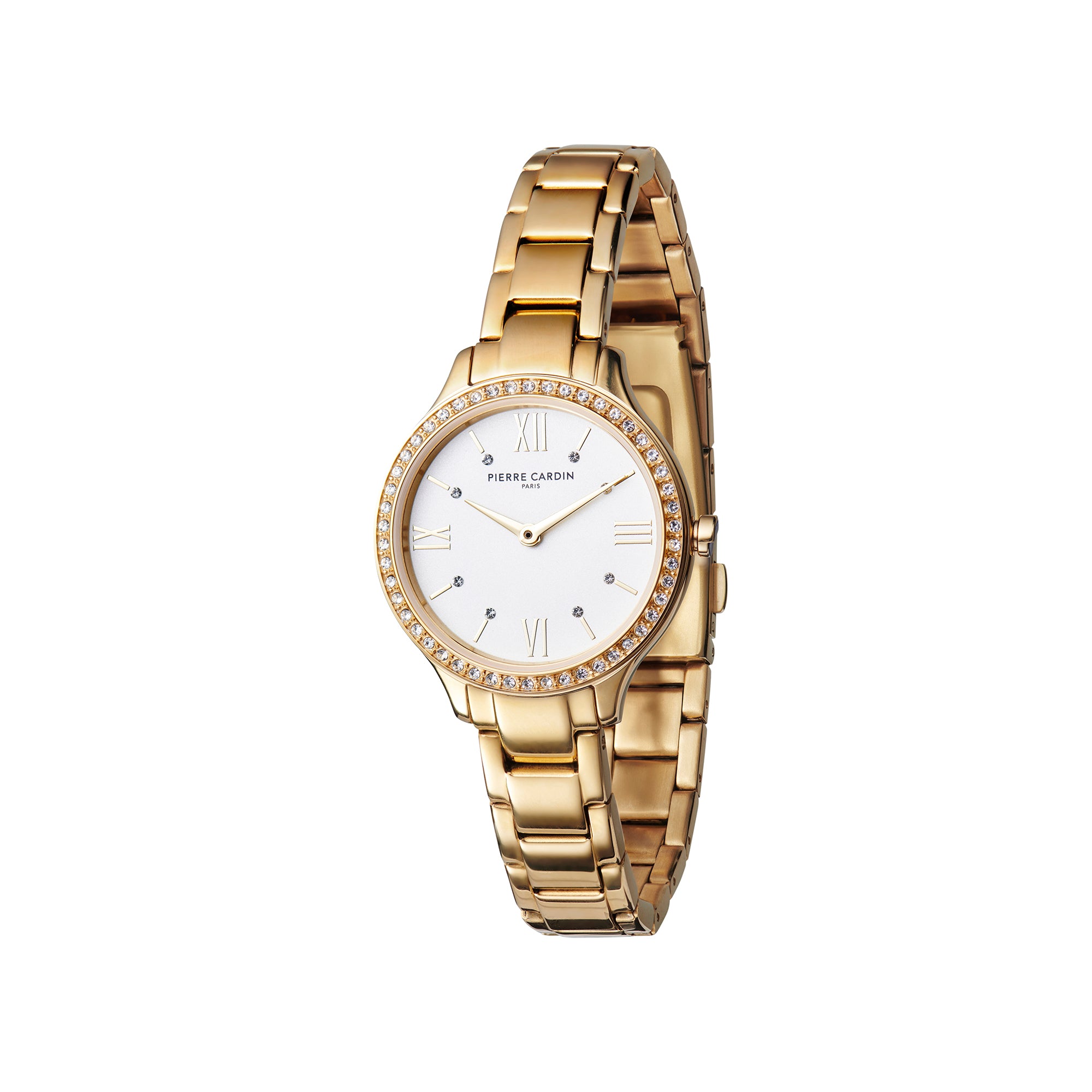 Saint-Louis Simplicity Ladies Gold Watch with Metal Band โ Pierre