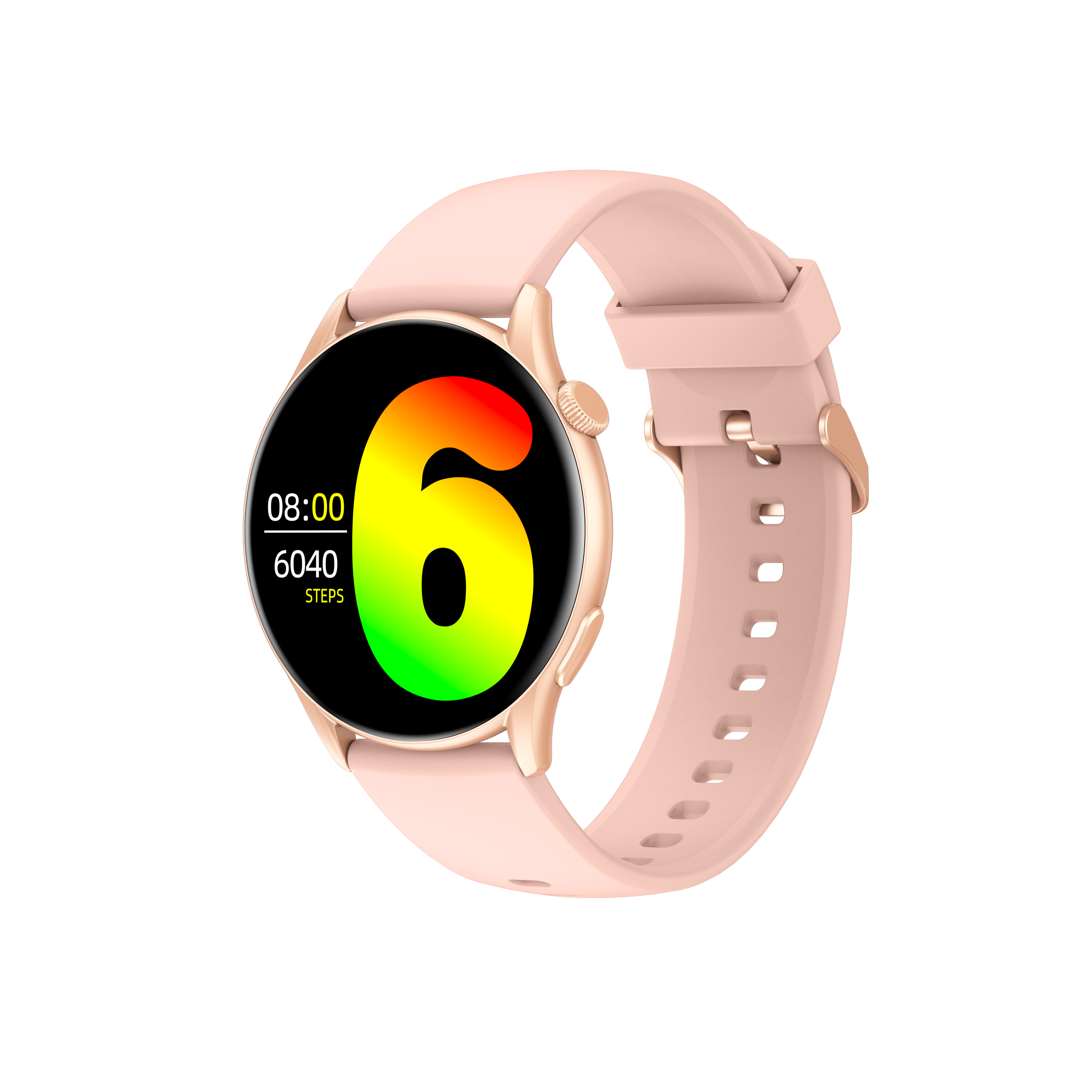 Montre Connectée AMOLED Rosegold Case with Pink Strap