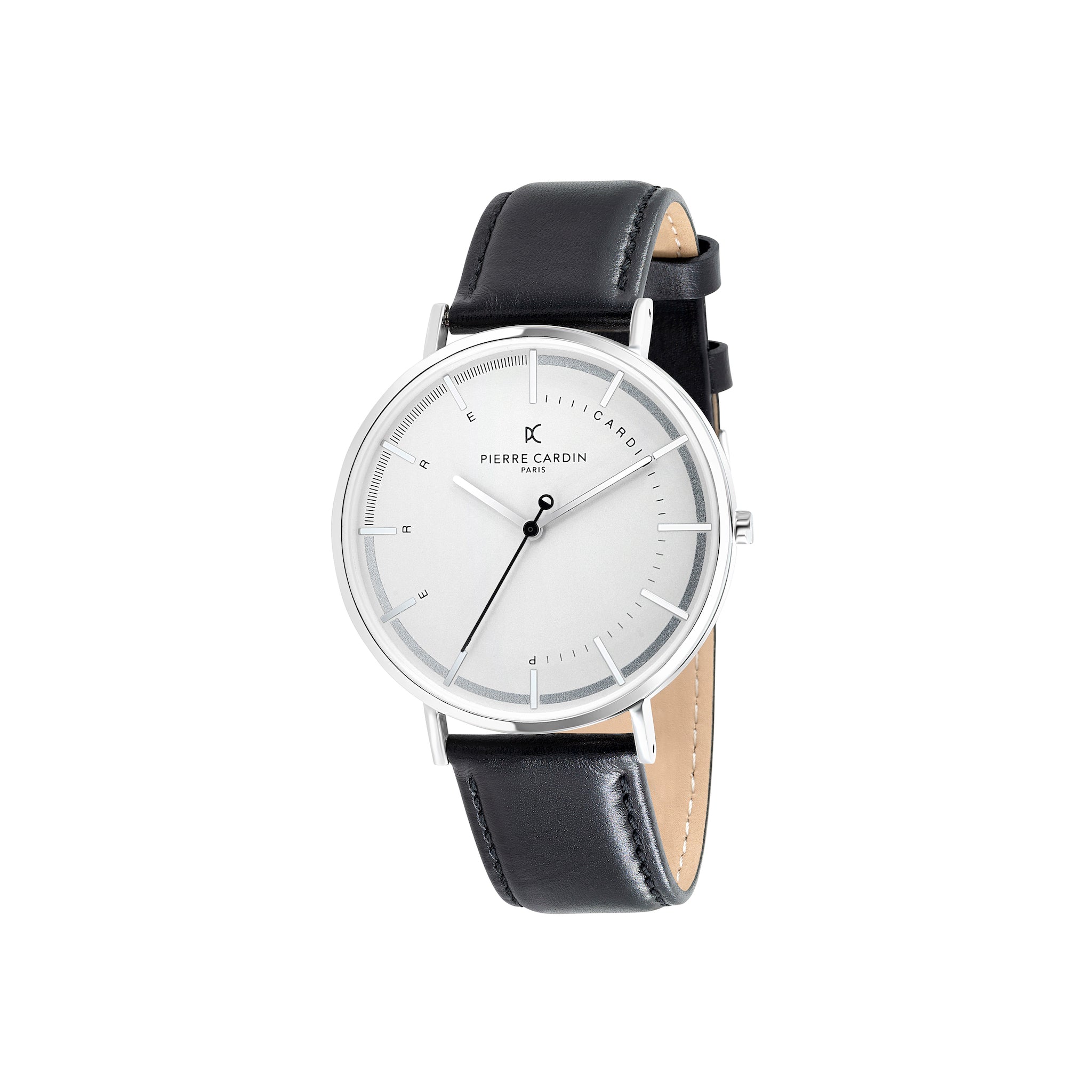 Bonne Nouvelle White Dial with Black Leather Strap – Pierre Cardin