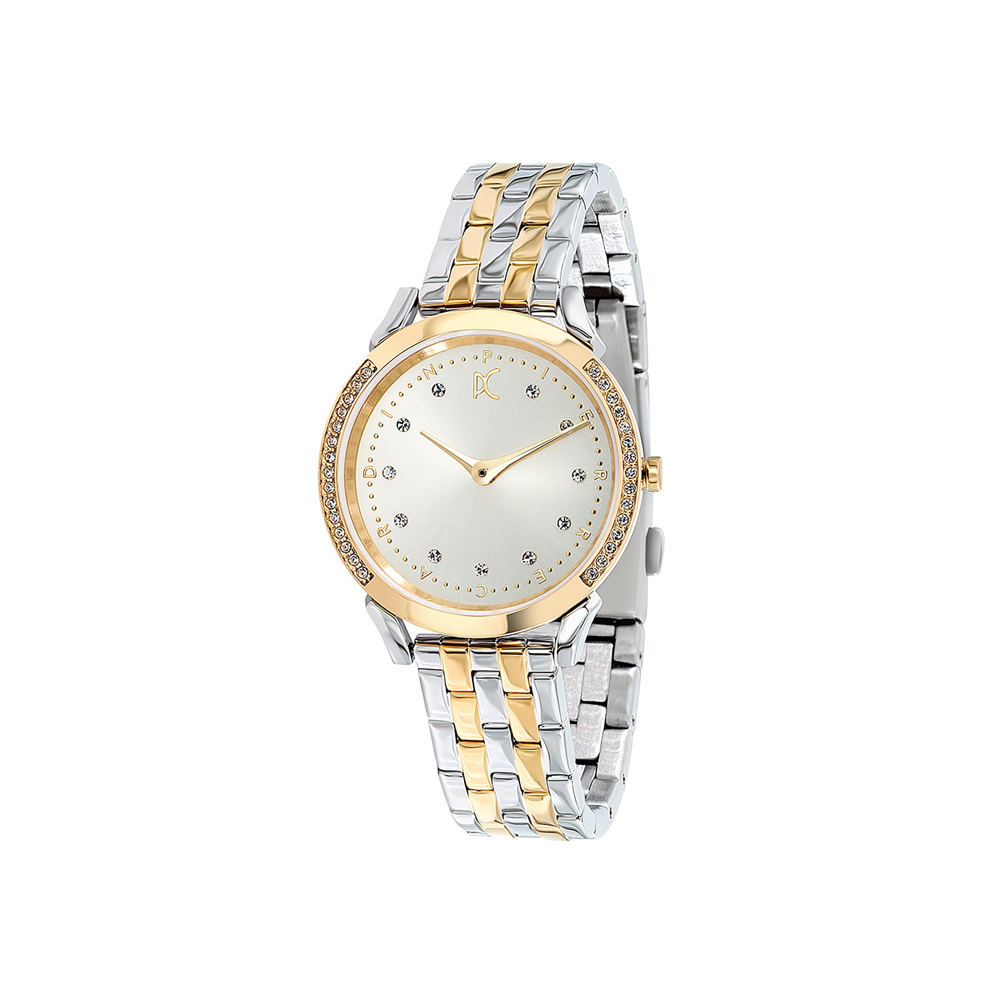 Pigalle Two Tone Gold and Silver Watch with Crystals and Metal