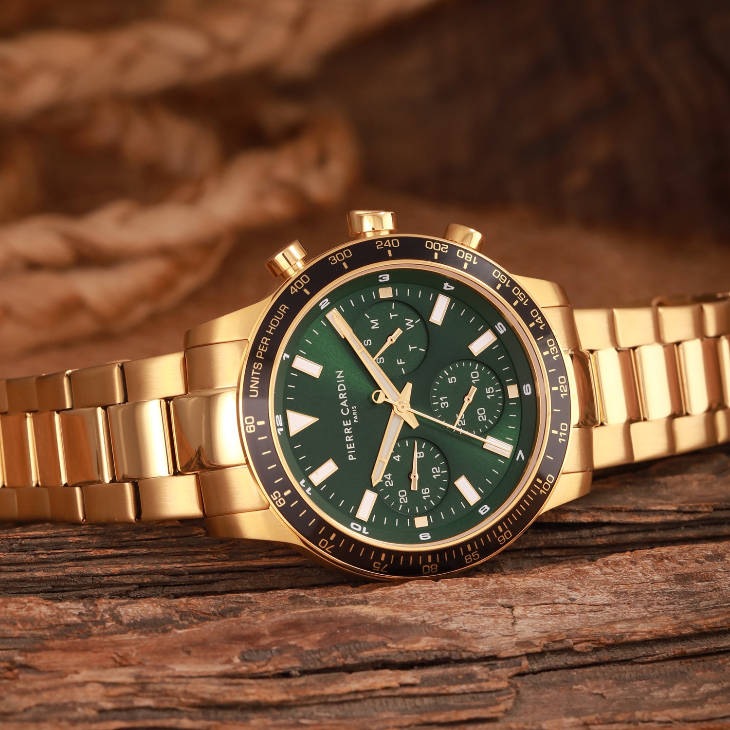 Velocity Mulitdrive Mens 41mm - Gold with Gold Metal Strap