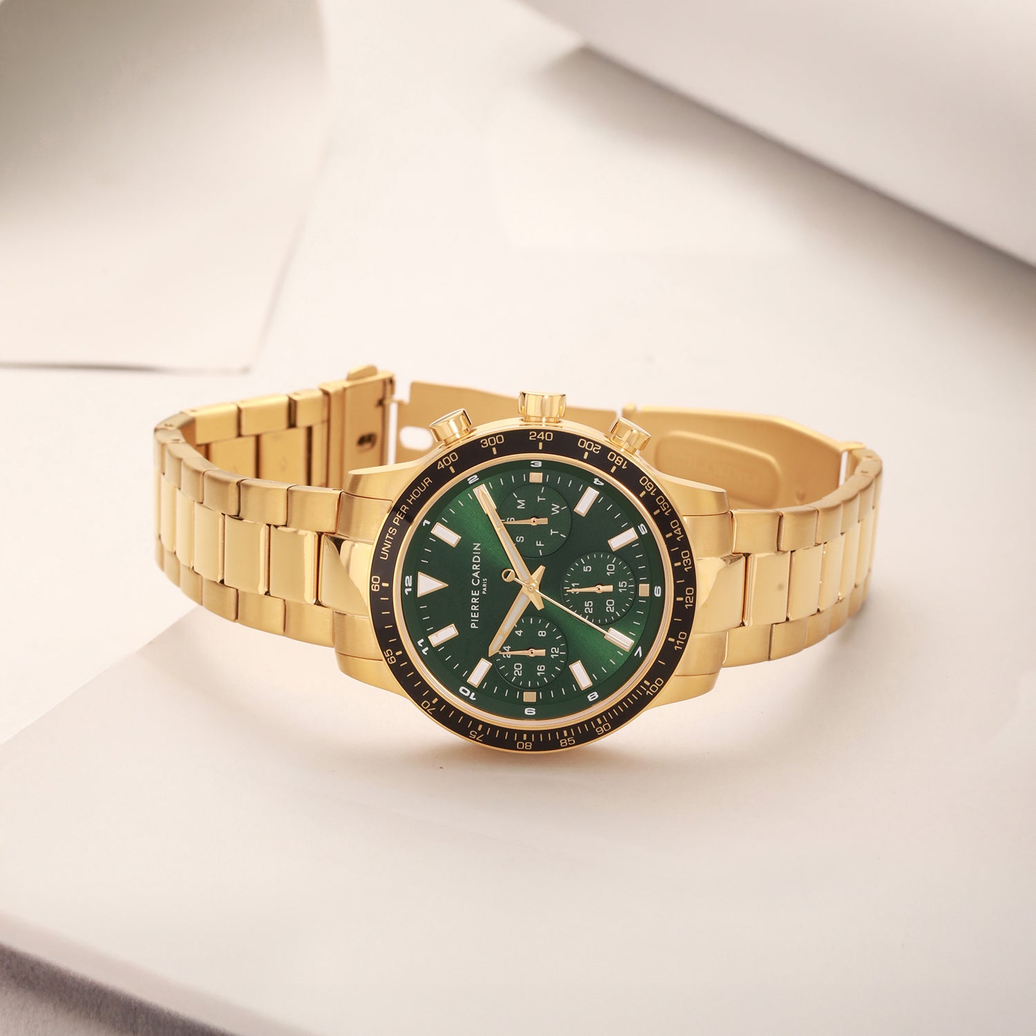 Velocity Mulitdrive Mens 41mm - Gold with Gold Metal Strap