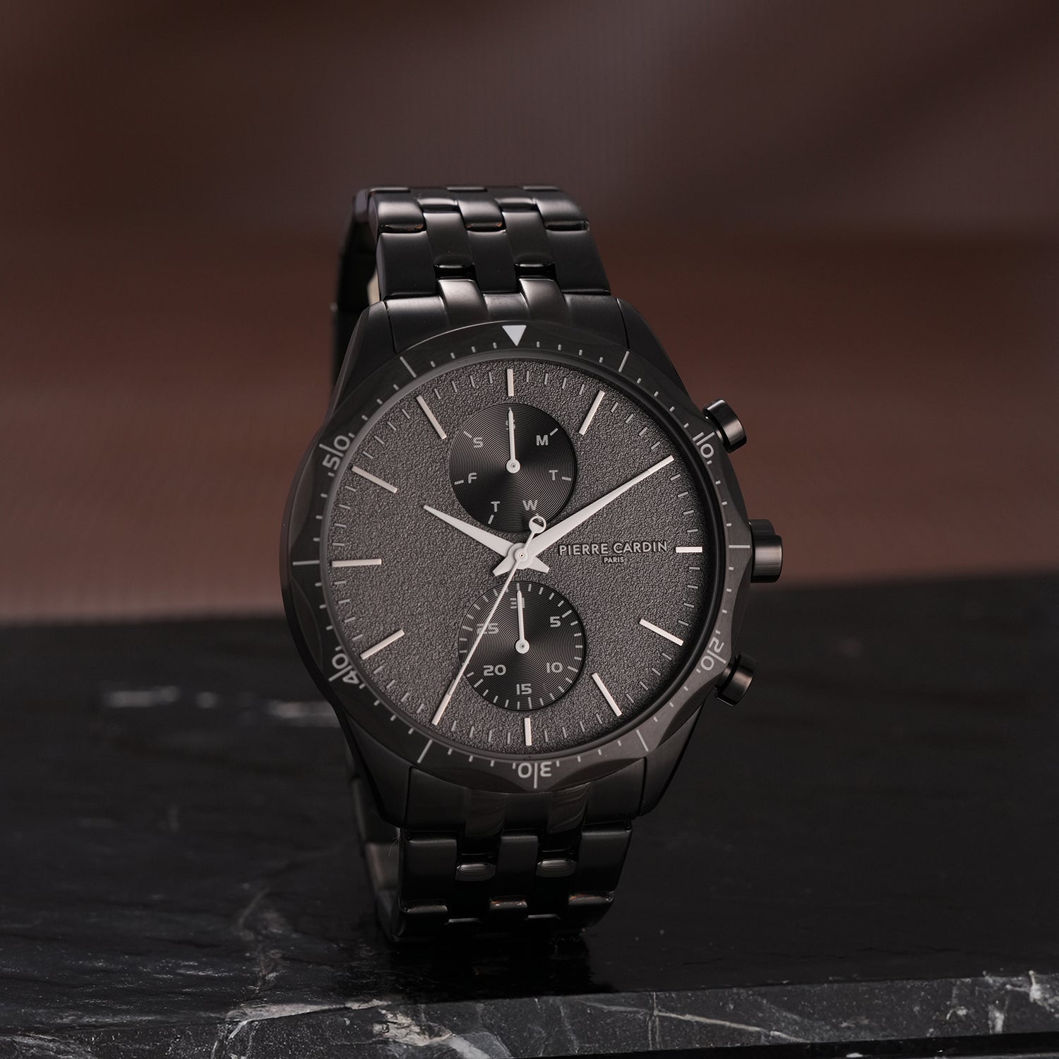 Heritage RacerTime Mens 43mm - IP Black with Stainless Steel Black