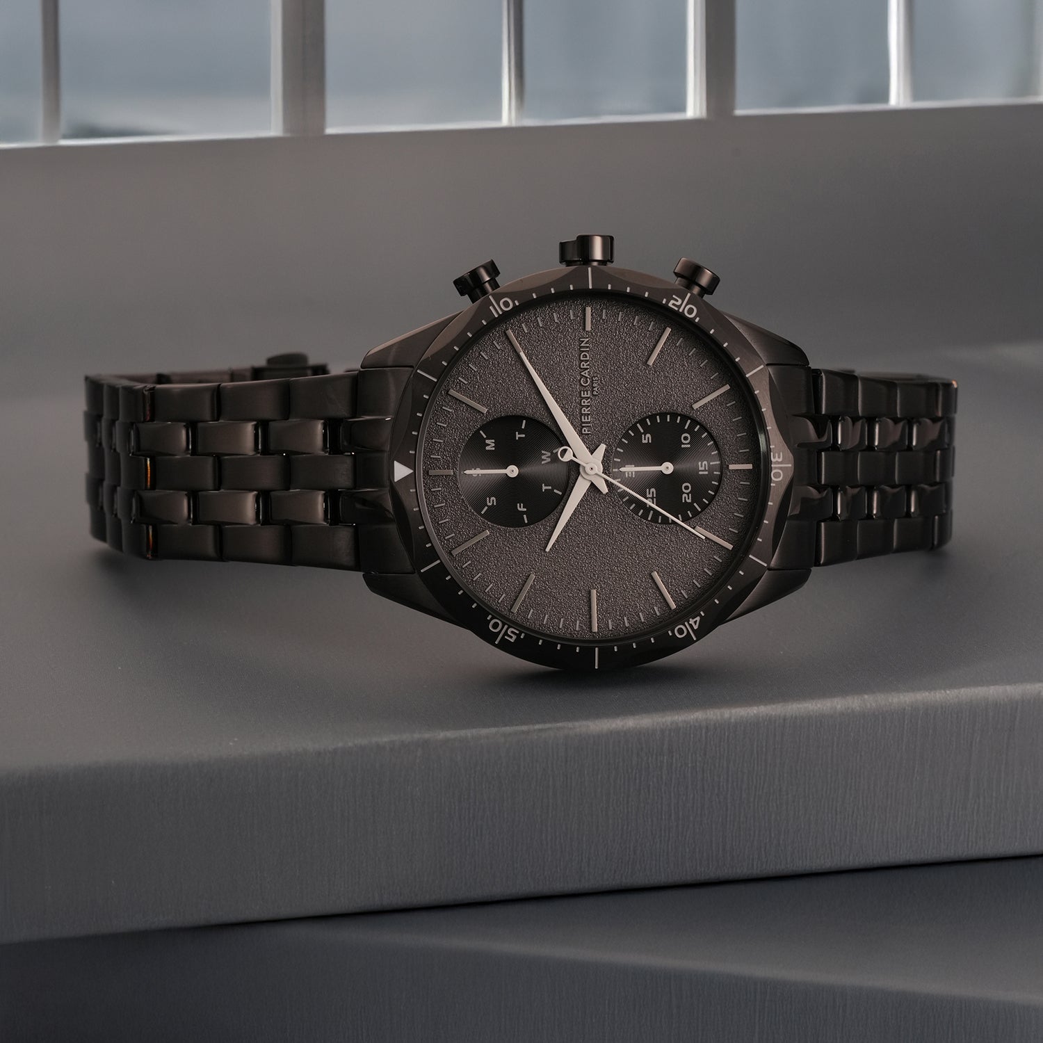 Heritage RacerTime Mens 43mm - IP Black with Stainless Steel Black