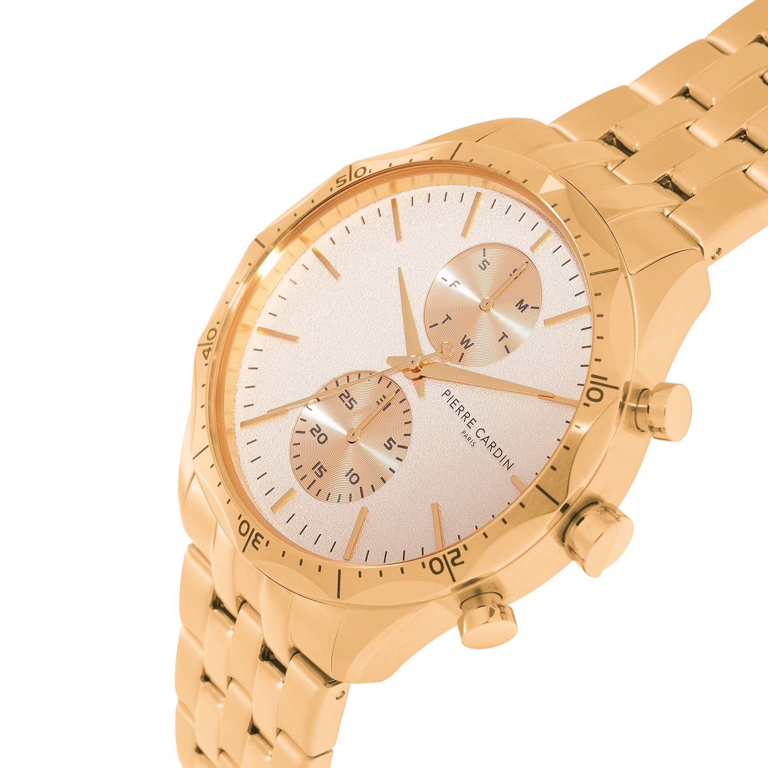 Heritage RacerTime Mens 43mm - Gold with Gold Metal Strap – Pierre