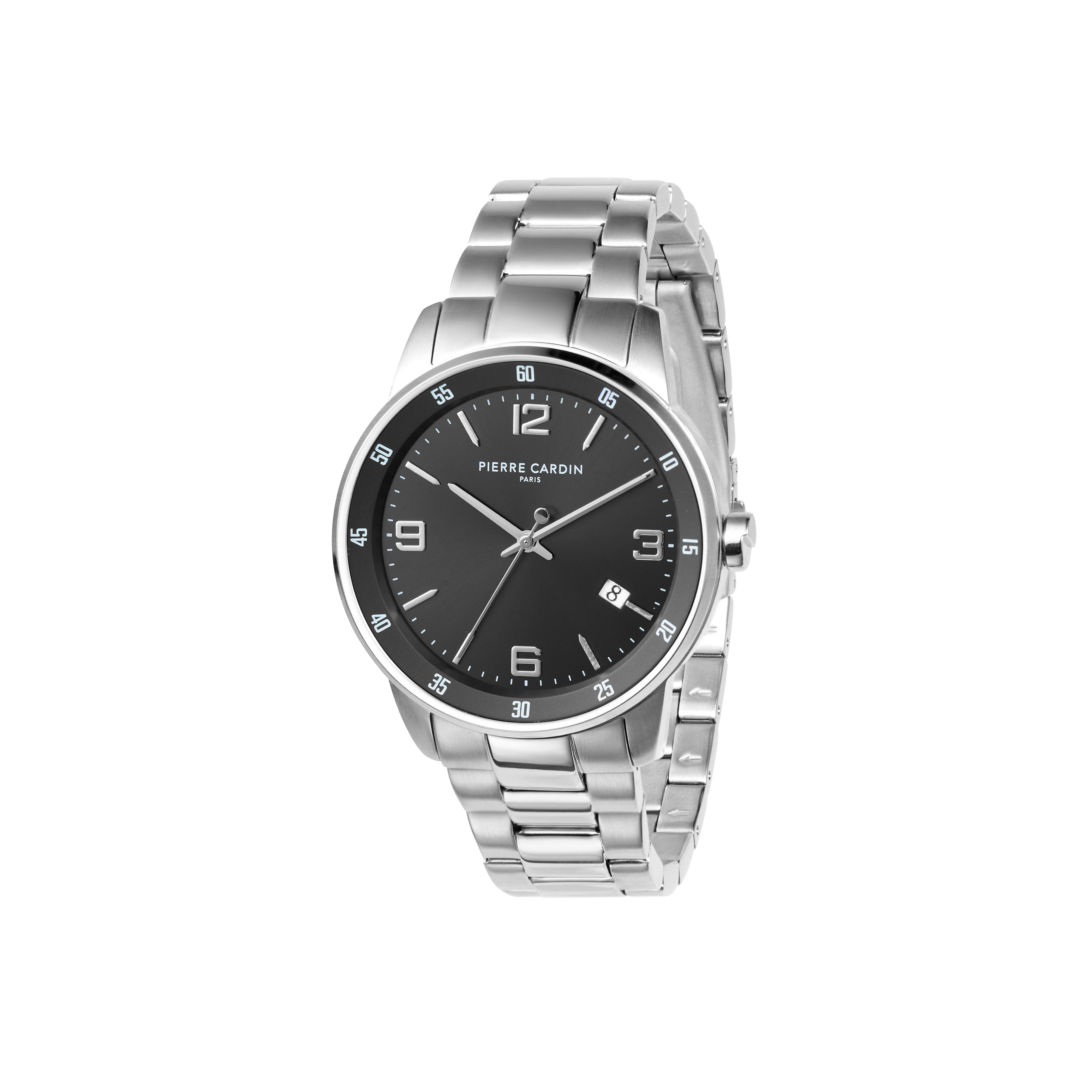 Montrouge Opulent watch with Black Dial and Metal Links Strap – Pierre ...