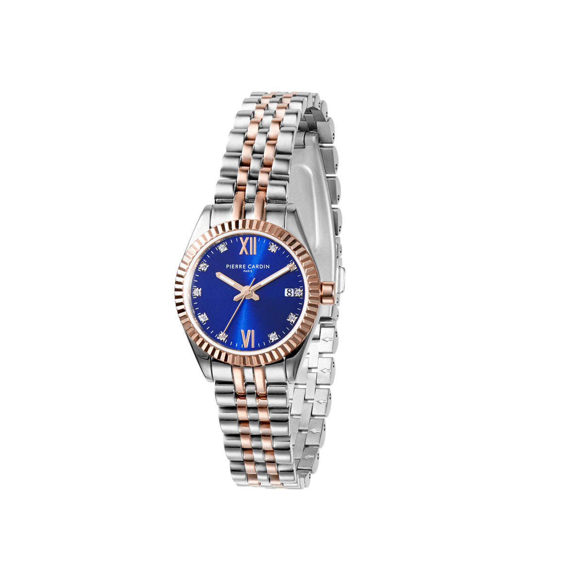 Invitation two tone watch Iced Out Cartier Santos 35mm Two-Tone Medium Watch 15.5ct  main image 4