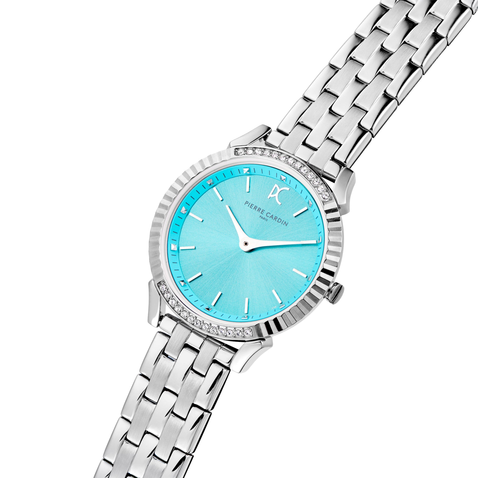 Pigalle Simplicity Stainless Steel Watch with Crystals and Tiffany Blue Dial